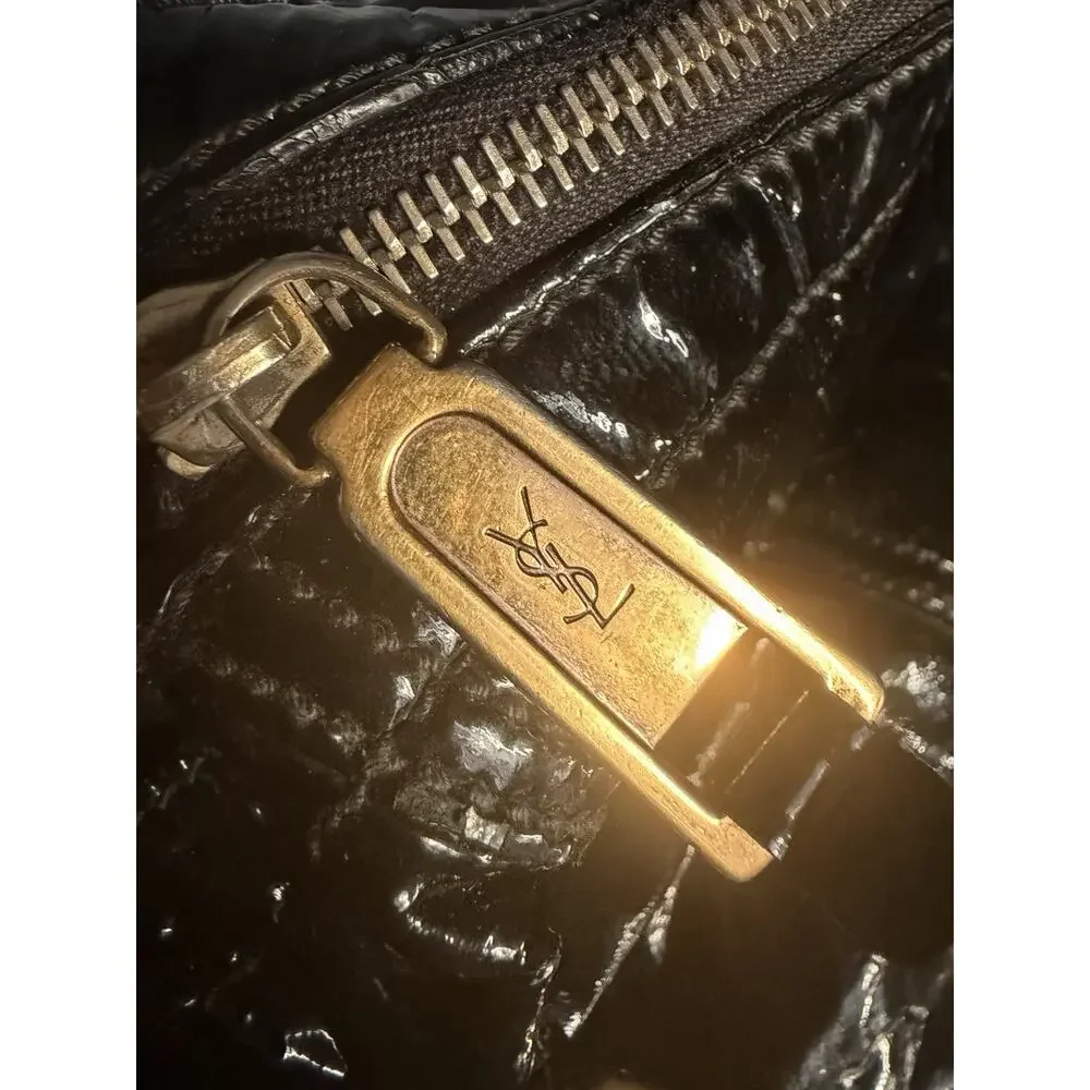 Yves Saint Laurent Rare Downtown Black Patent Leather Tote Bag Hand Bag - Picture 12 of 14